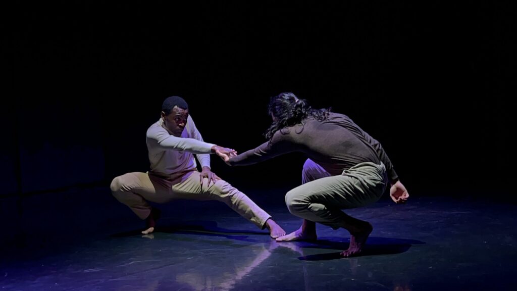 New Shoes at Highways - (L-R) Tsiambwom M. Akuchu and Fabian Zuniga in Alpha.Sigma.Alpha - Photo by Patrick Kennelly.