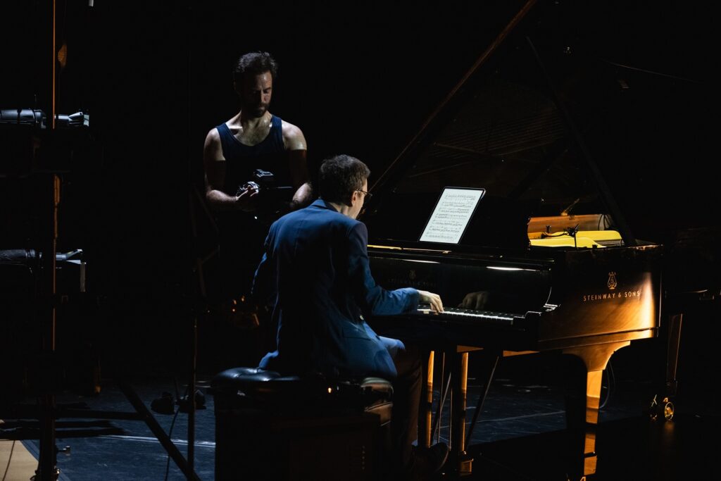 Benjamin Millepied (standing) and Alexandre Tharaud in UNSTILL LIFE - Photo by Farah Sosa, for the LA Philharmonic.
