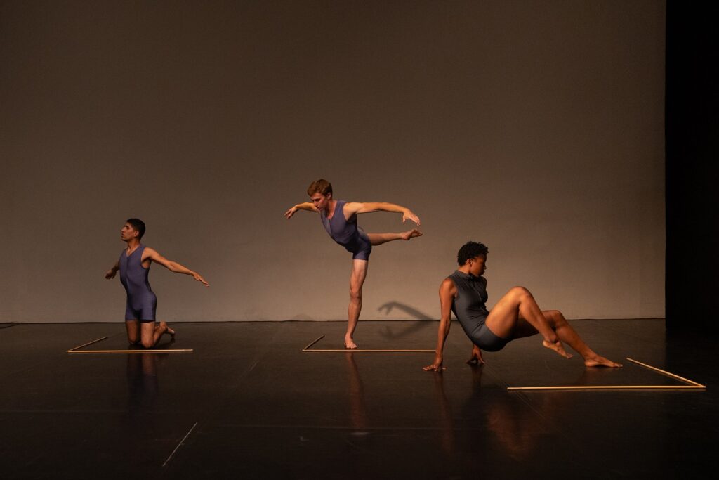 Arturo Gonzales, Harry Peterson and Joyln Gonzales in "Edges, Lines and Corners" - Photo by Denise Leitner.