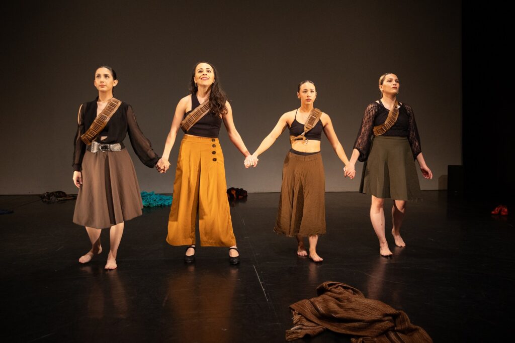 LADF - (L-R) Andrea Camacho , Celest Lanuza, Susanna Alvarado, Mattie Sharp in “Rekeying Presenting or Belongingness? - Photo by Denise Leitner.