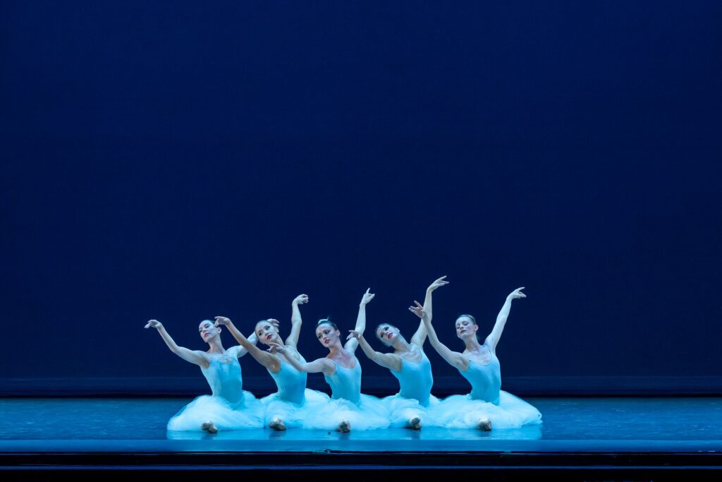 Los Angeles Ballet in "Serenade" - Russian girls - Sarah Ashley Chicola (center) - Photo © Cheryl Mann 2024.