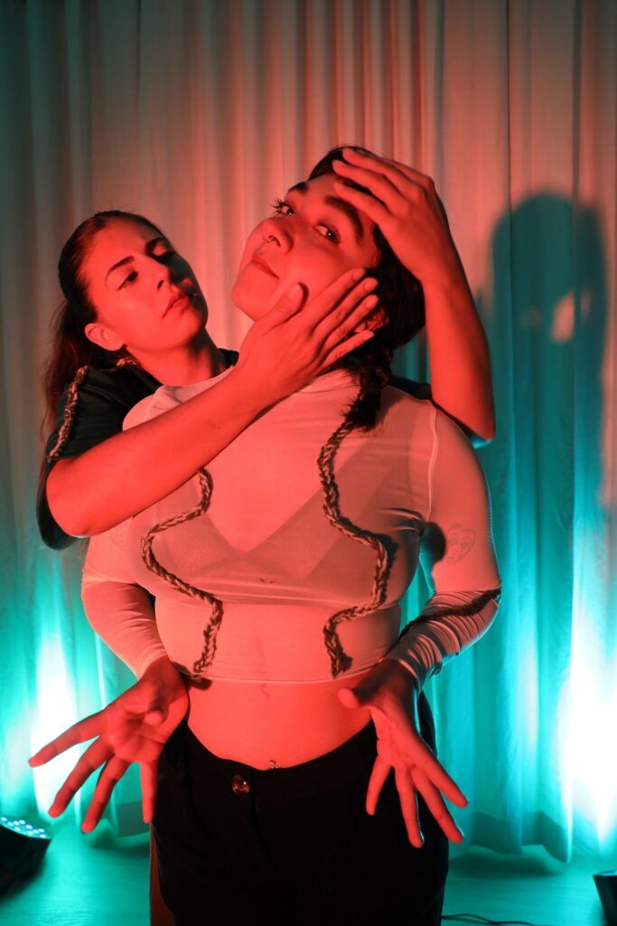(L-R) Alexis Amundarain, Alondra Perez in "You Live in my Spine" by Leah Zeiger - Photo by Leah Zeiger.