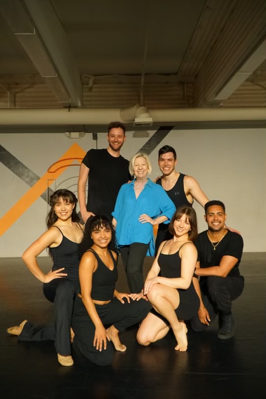 Los Angeles Jazz Company - Jackie Sleight (center) with (Clockwise from top left) Will Thomas, Brandon Leffler, George Lawrence, Daisy McMillan, Jaycee Maya Piper, and Annabelle Maliwanag - Photo courtesy of LAJC.
