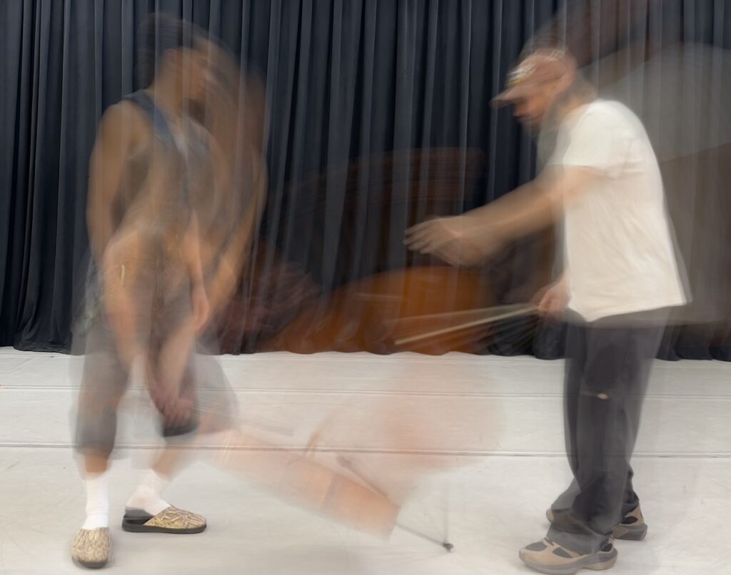 (L-R) Jobel Medina and Elliott "L" Sellers in rehearsal for IMMDED IMMGEWD - Photo by Jobel and L.