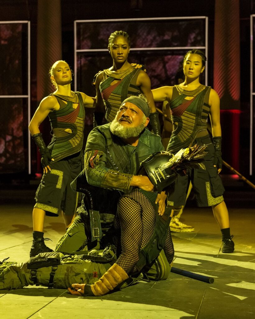 Jesse J, Perez as Nestor, Daniel José Molina as Antilochus, Katherine (Kat) Files, Jenna Kulacz, and Holly Hwang Belshaw as Chorus - Photo: © Craig Schwartz Photography.