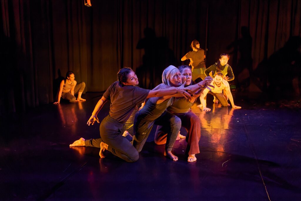 Cast members of "The Wasteland" - dance created during a workshop organized by Abby Chuah Mizuki Sako and Shenandoah Harris - Photo by George Simian.