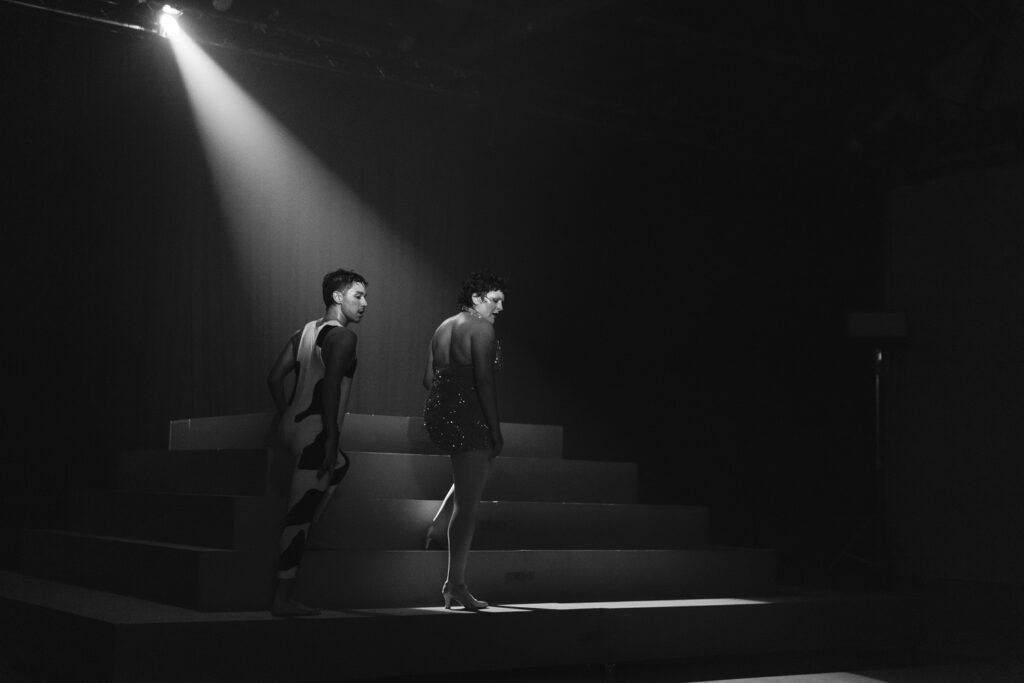 LADP's Launch: LA 4 - (L-R) Kevin Zambrano and Julie Eichten in their work “Liza & Nijinsky Pretending to be Kevin and Julia” - Photo by Skye Schmidt Varga.