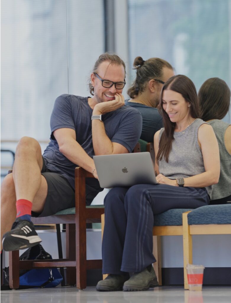 Trey McIntyre and Tina Finkelman Berkett in rehearsal - Photo courtesy of BODYTRAFFIC.