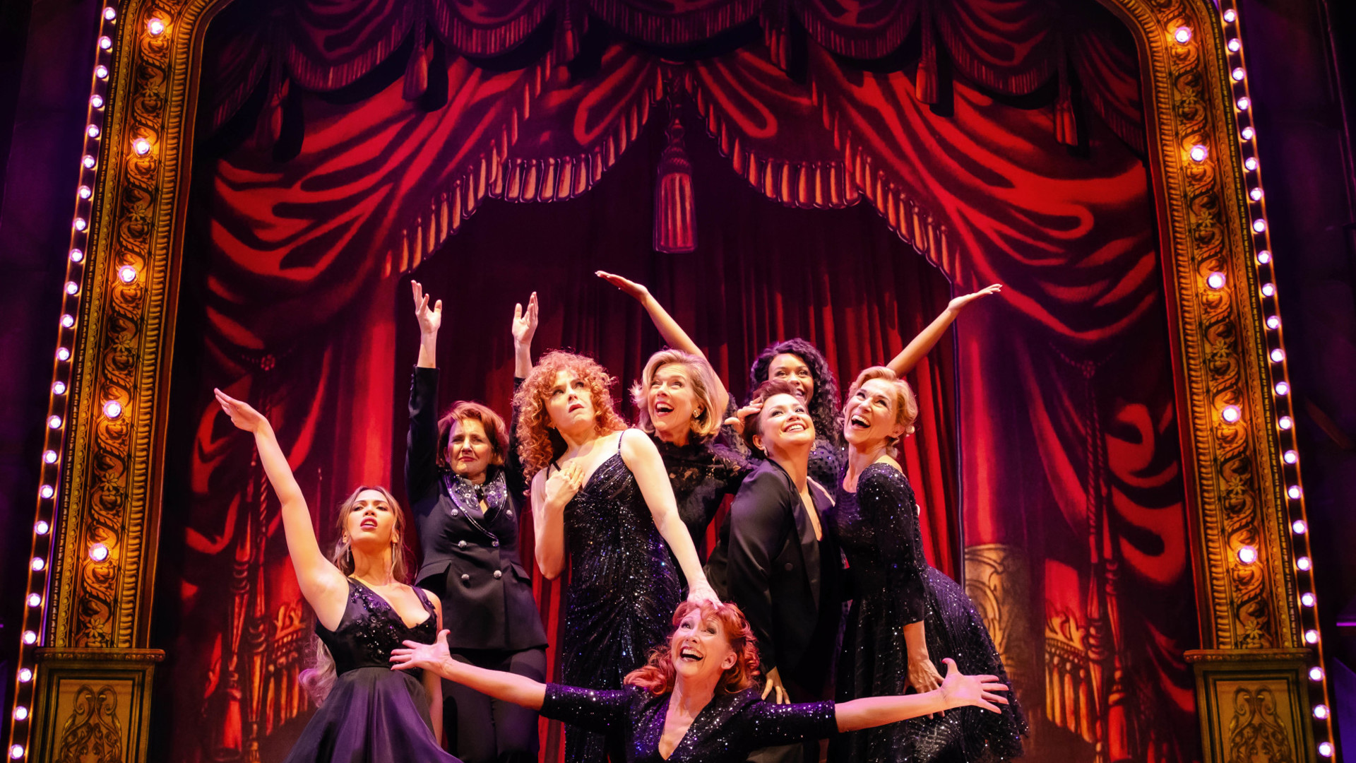 Bernadette Peters, Lea Salonga and cast of “Old Friends.” Photo by Danny Kaan