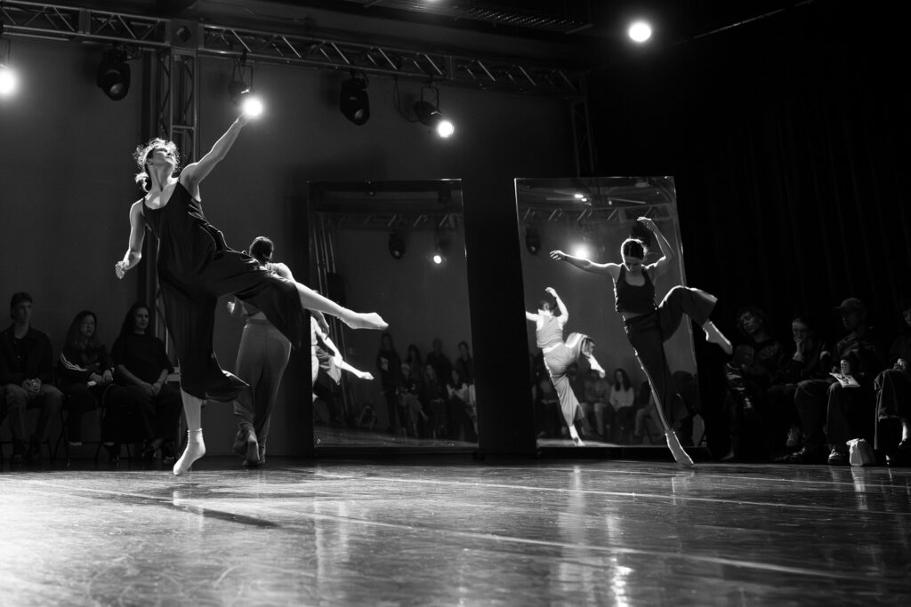 Acts of Matter - Kaelie Osorio and Arletta Anderson foreground, Natalie Allen visible in background - Photo by Melanie Laval.