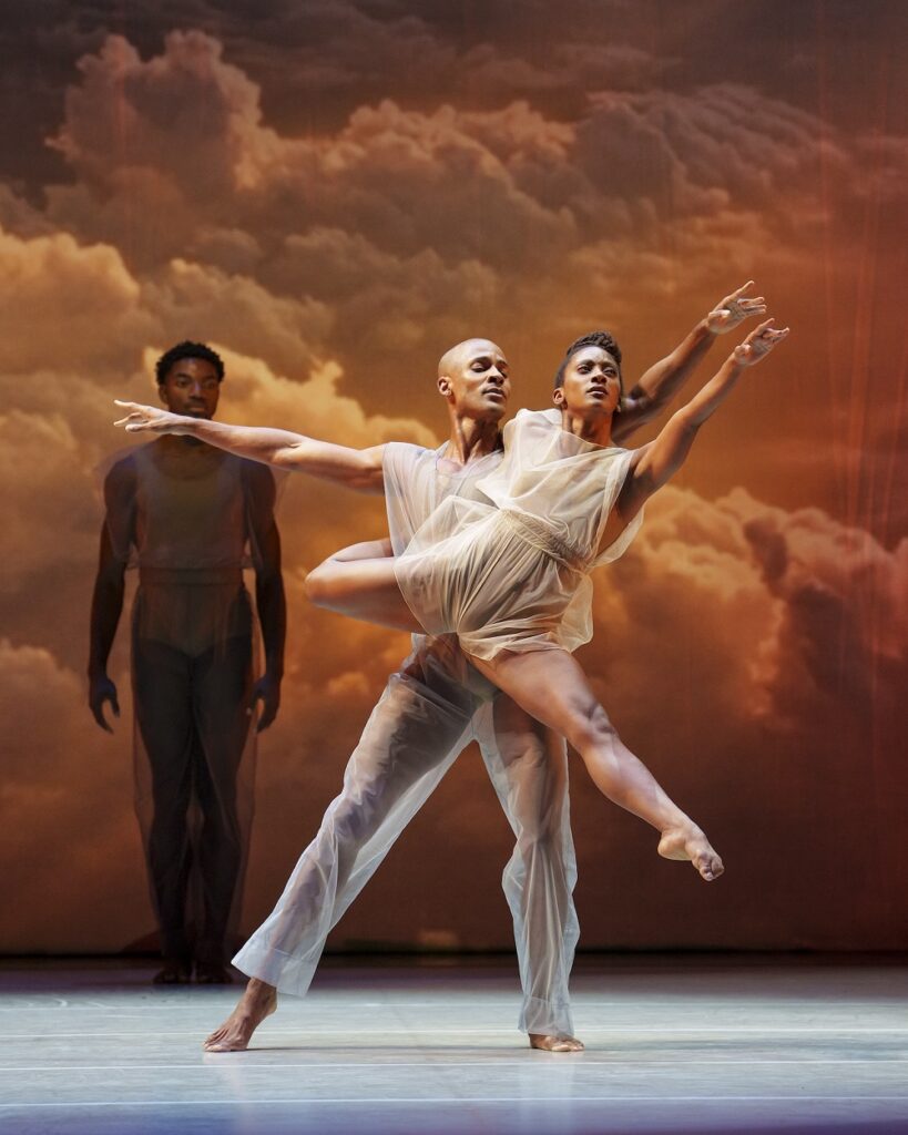 Alvin Ailey American Dance Theater - Jacquelin Harris, Yannick Leburn and Isaiah Day in Lar Lubovitch's "Many Angels" - Photo by Paul Kolnik.