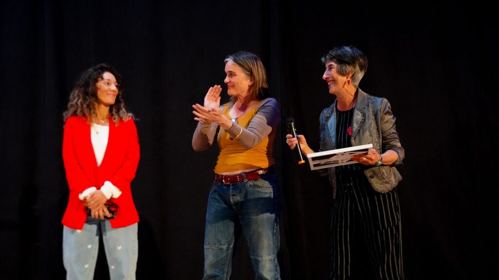 BlakTinx Dance Festival - Executive Director of DRC Raélle Dorfan (Left) receiving Community Achievement Award - Photo by Lena Elgabalawy.