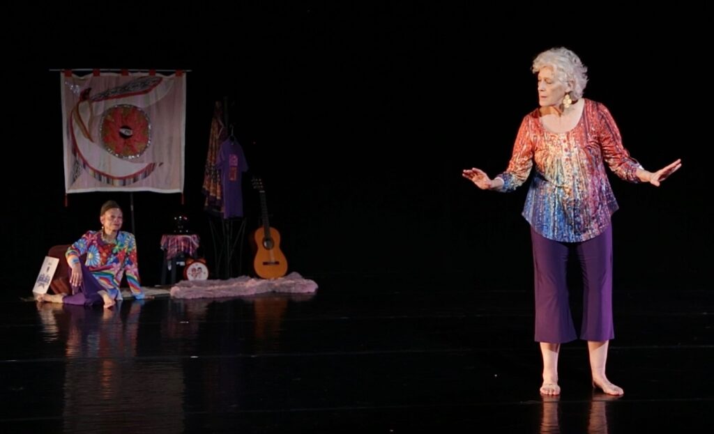 NEDT Bound - (L-R) Cheryl Banks-Smith, Nancy Evans Doede in their "Parallel Universe" - Photo by Sadie Browne.