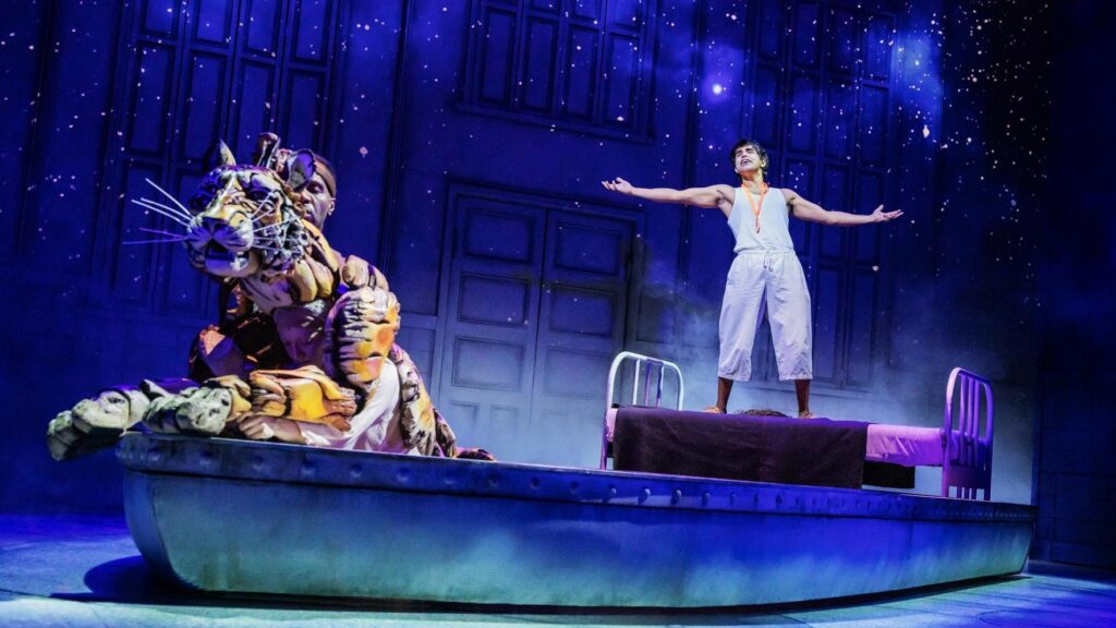 Ahmanson Theatre - (L-R) Anna Leigh Gortner, Toussaint Jeanlouis, Taha Mandviwala in the national tour of "Life of Pi" - Photo by Evan Zimmerman.
