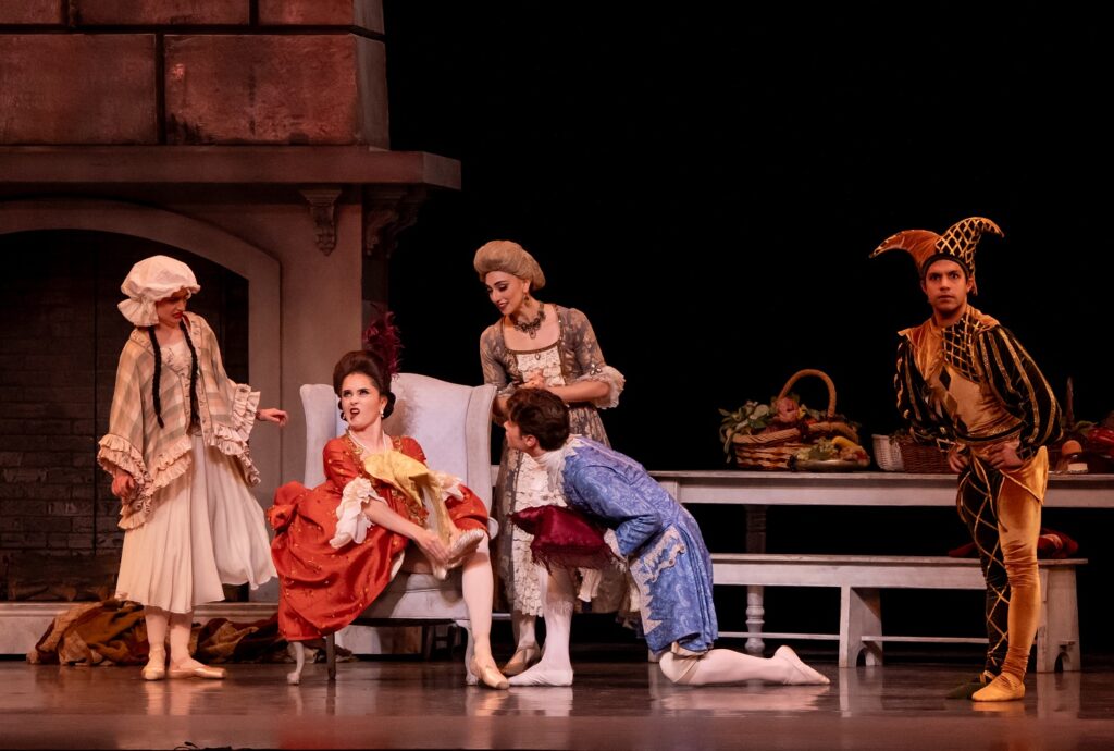 Los Angeles Ballet - "Cinderella" Sareen Tchekmedyian (seated) as Step-Mother - Photo by Cheryl Mann.