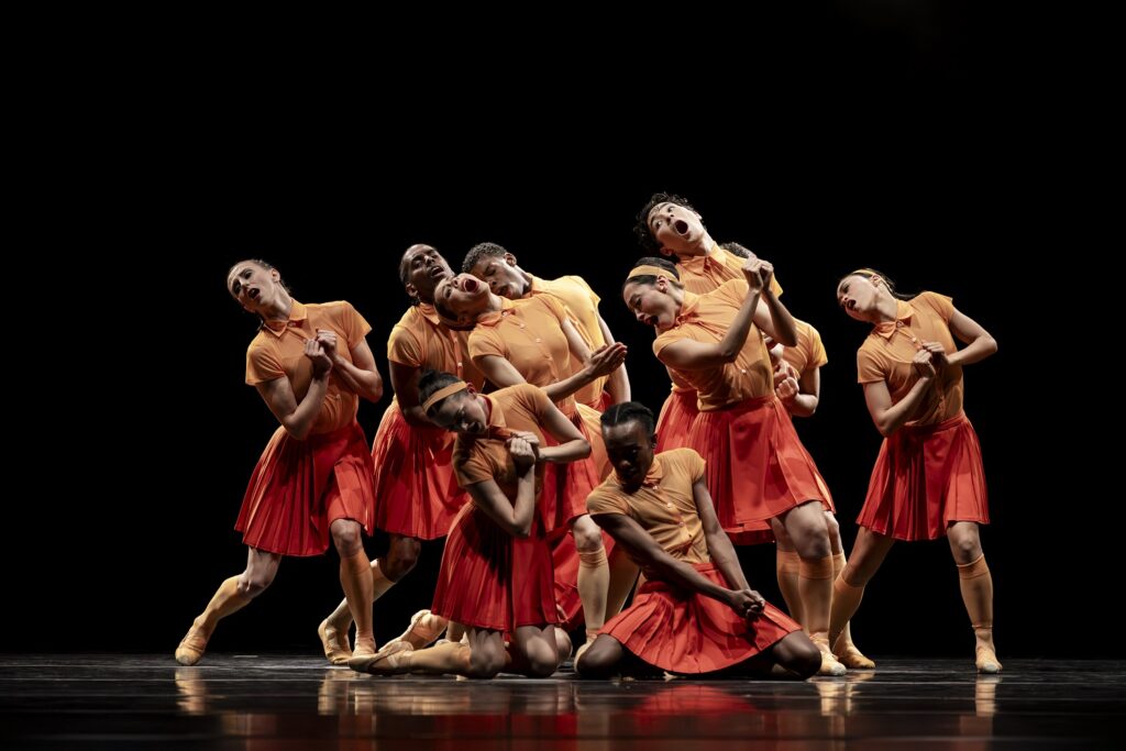 Pacific Northwest Ballet company dancers in the world premiere of Rena Butler’s "Cracks" - Photo by Angela Sterling.