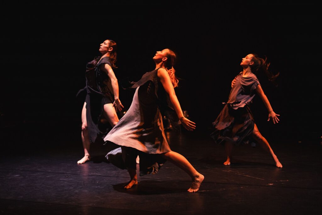 TORRENT - L-R Jane Zogbi, Chloe Madding, Rebecca Lee in "Currents of the Mind" by Caitlin Javech - Photo by Hope Spears.