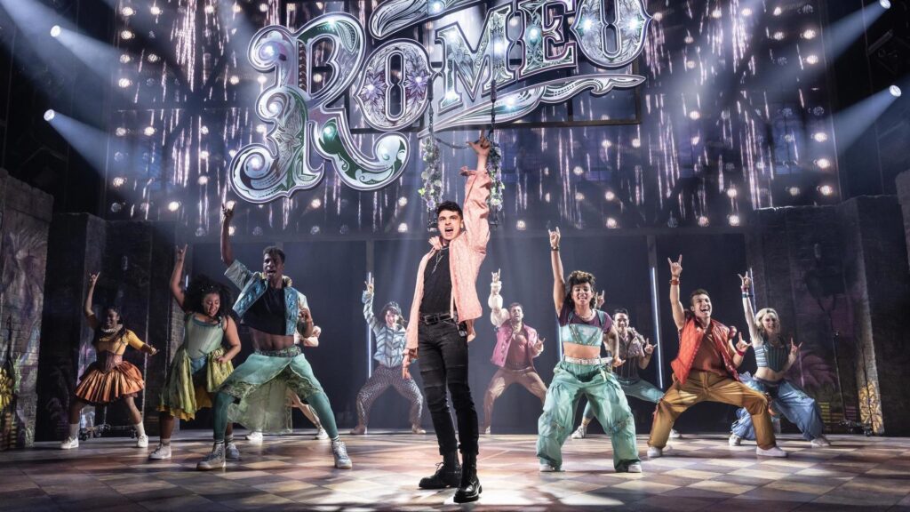 Michael Canu and the company in the North American tour of "& Juliet" - Photo by Matthew Murphy.