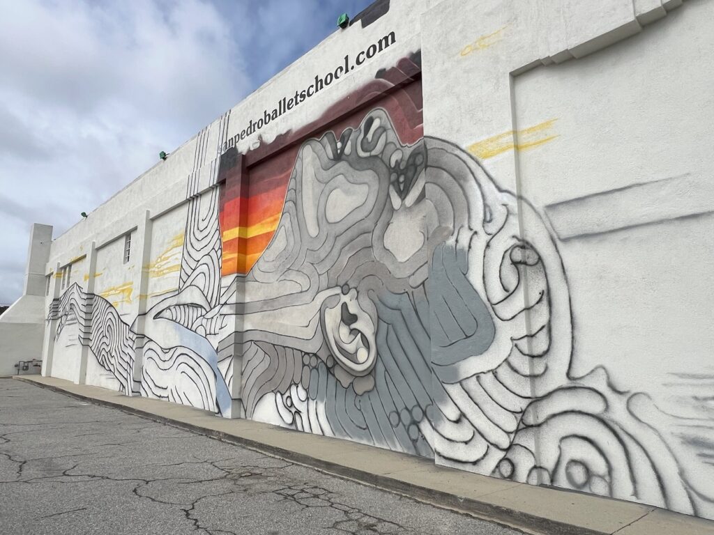 Mural of Misty Copland in progress - Photo by Lex Motley.