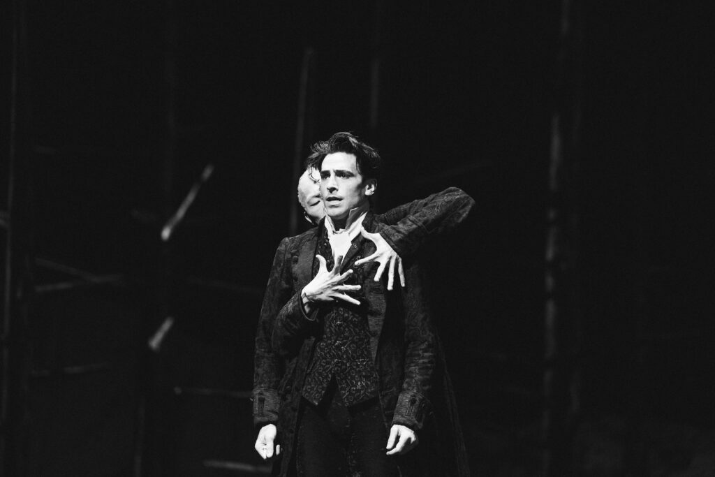 Joseph Walsh as Victor Frankenstein and Wei Wang as the Creature in Liam Scarlett’s “Frankenstein” - Photo by Lindsey Rallo.