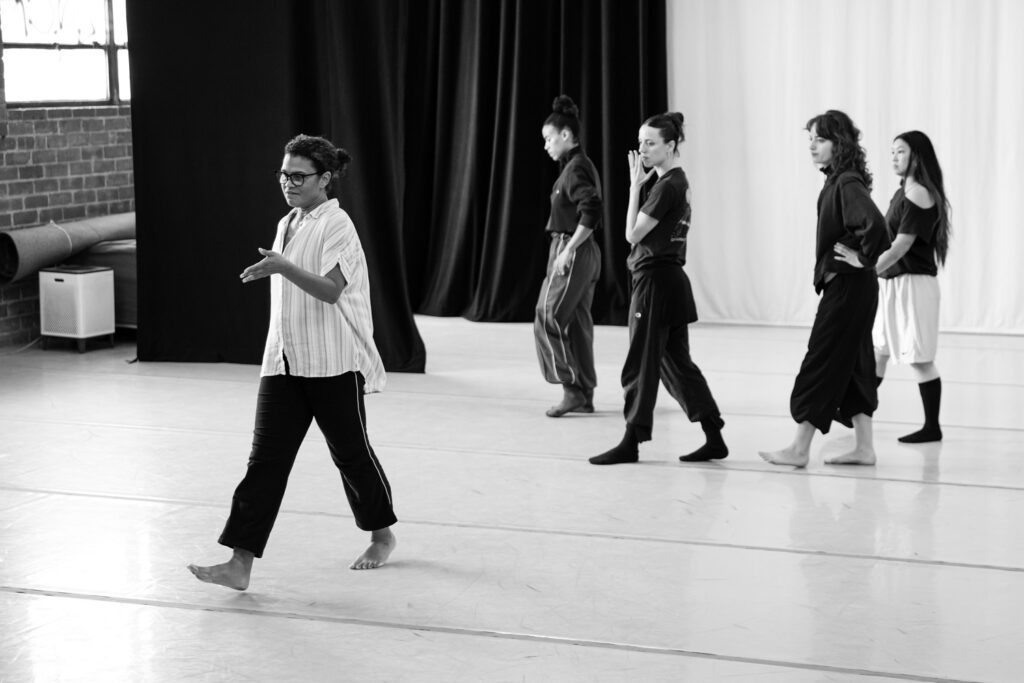 Dancers in rehearsal for Rosalynde LeBlanc's "WomanLand" - Photo by Skye Varga for L.A. Dance Project Launch: LA 25.