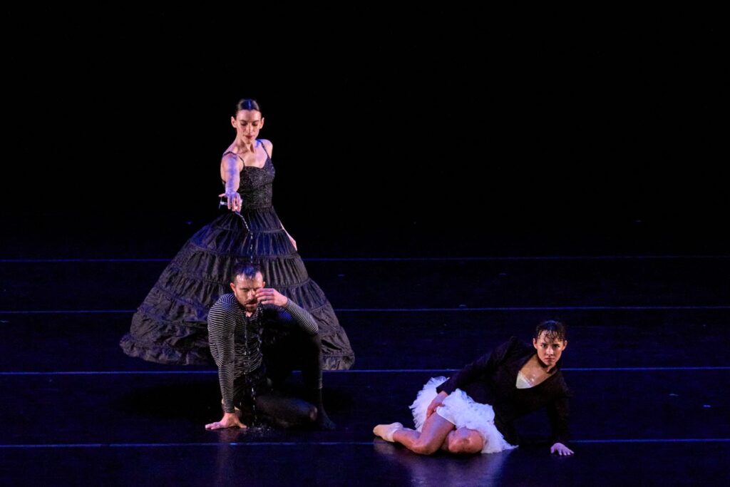 Katie Garcia, Guzman Rosado, and Jordyn Santiago of BODYTRAFFIC in "A Million Voices" choreography by Matthew Neenan - Photo by Rob Latour.