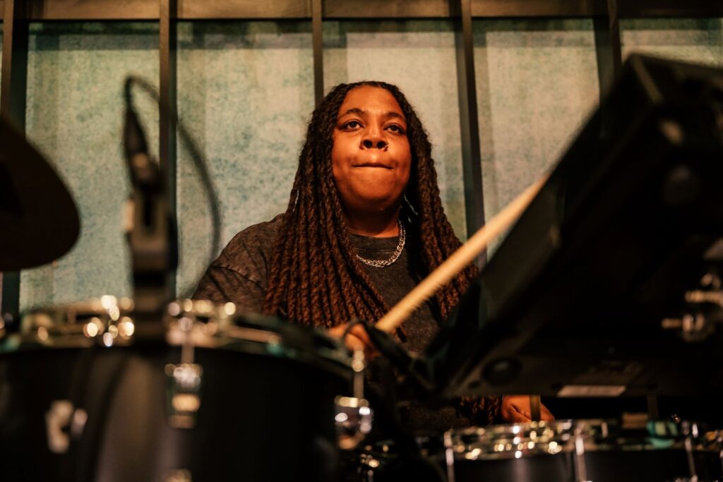 Drummer Dee Simone in "littleboy/littleman" - Photo by Jeff Lorch