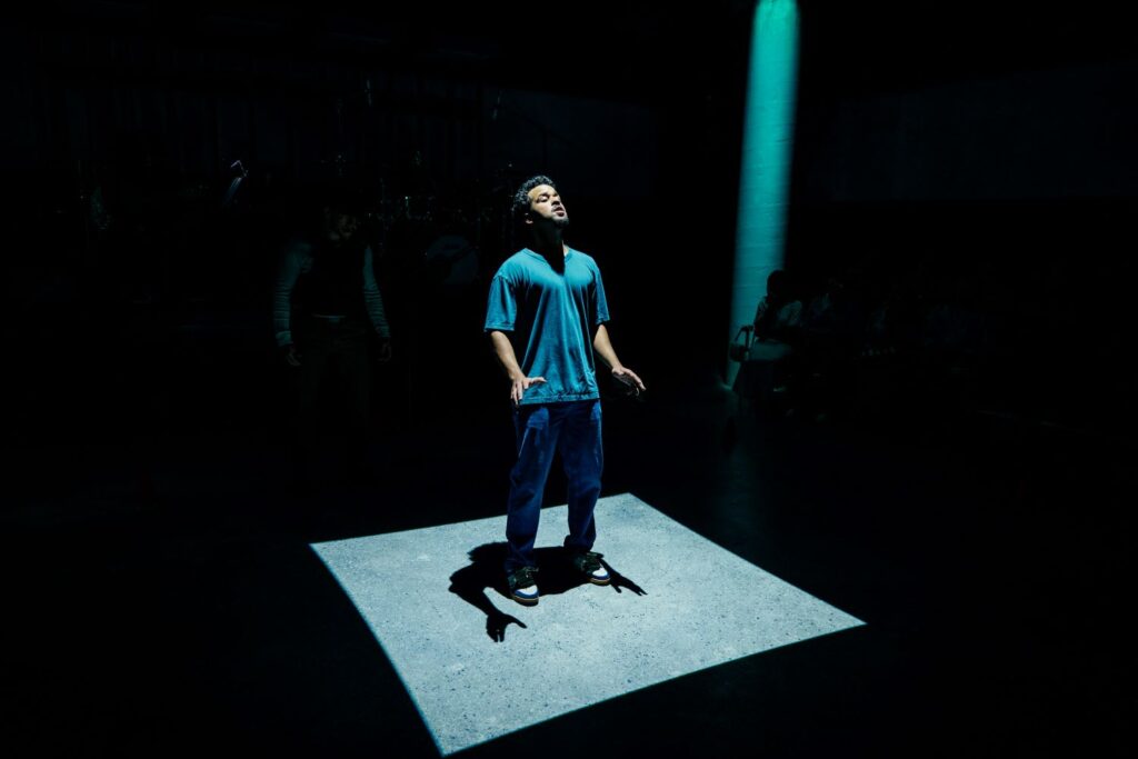 Marlon Alexander Vargas in "littleboy-littleman" - Photo by Jeff Lorch .