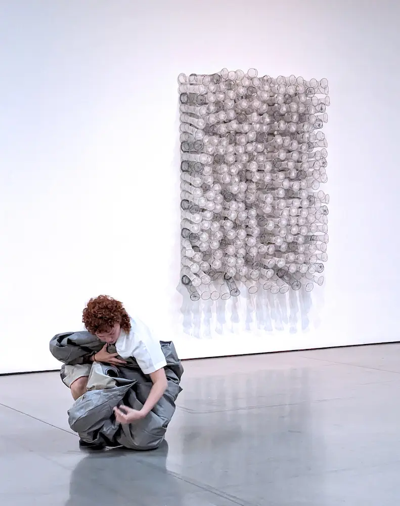 Excerpt of “The Cam-girl” from Loneliness Triptych at Jeffrey Deitch Gallery. Choreography by Mamie Green. Performer Cacia LaCount. Photo by Kacie Tomita.