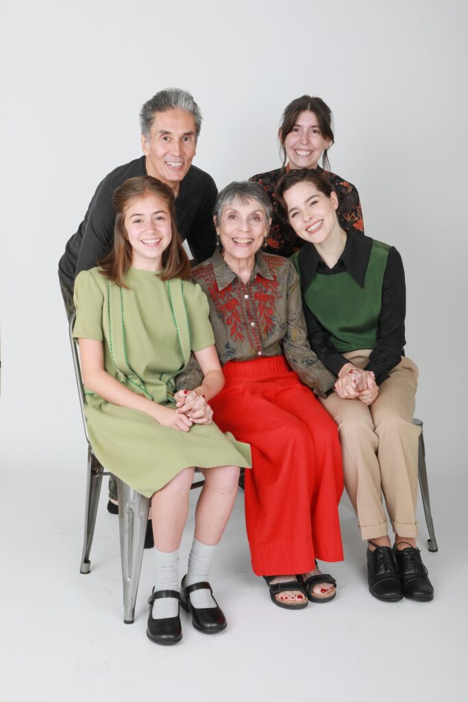 "Perfect World" - Clockwise L to R Hector Guerrero (Associate Choreographer), Jennifer Lynn Deck (Costume Designer), Gabbie Adner (Barbara), Kay Cole (Director-Choreographer), and Charley Rowan McCain (Young Barbara) - Photo by Jim Cox.