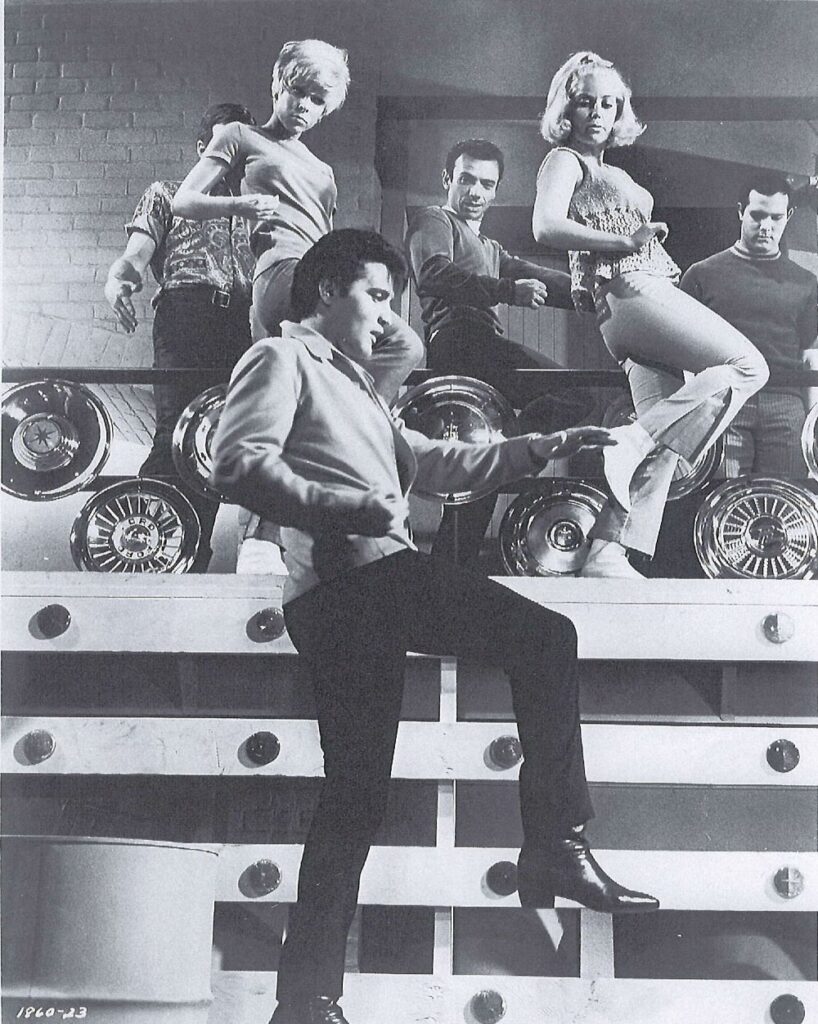 Elvis Presley in Speedway (1968) - Anita Mann (upper left) - Photo courtesy of Anita Mann Productions.