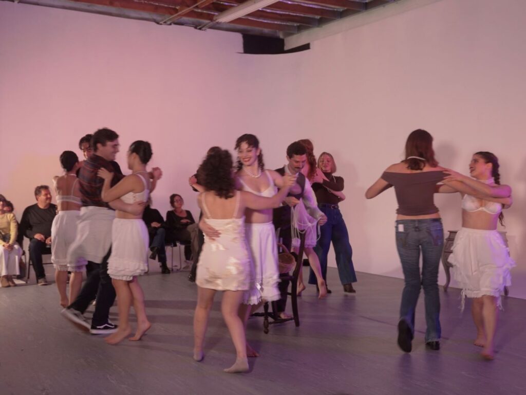 Cast and members of the audience in VULGAR by Stephanie Mizrahi - Photo by Logan Miller.