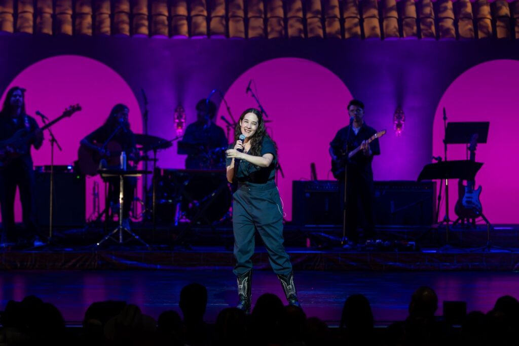 Ximena Sariñana performs with her band – Patricio Dávila (Musical Director/Drums), Max Ulyses Romero (Guitar), Luis de los Monteros (Bass), and Lulú Bulos (Keyboard/Vocals) in The Soraya's 10th edition of "Nochebuena: A Christmas Spectacular" Dec. 20, 2025 - Photo by Luis Luque, Luque Photography.