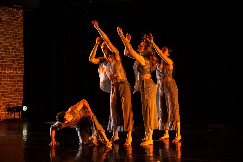 Deborah Rosen and Dancers - Natalie Bojorquez, Robert Huerta, Thomas Ng, Sara Scrimshaw in "ATZMI" - Photo by Matt Lara.