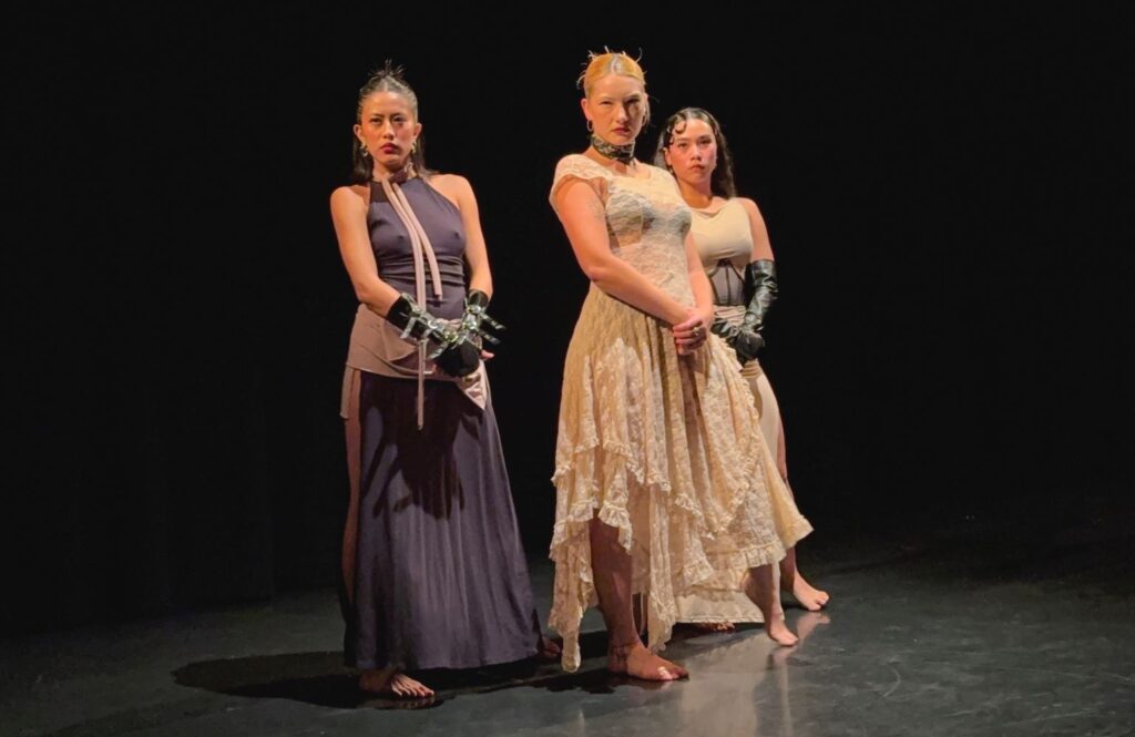 Marcella Thile, Lily Stockton, and Maia Driz-Diaz in "NOT MY QUEEN" - Photo by Patrick Kennelly.