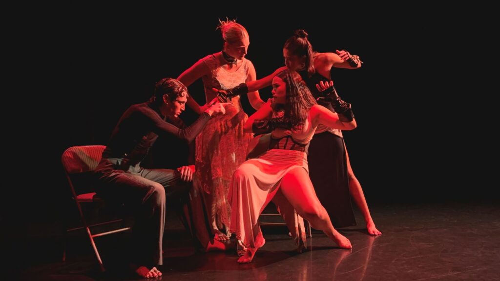 Quinn Wynach, Lily Stockton, Maia Driz-Diaz, and Marcella Thile in "NOT MY QUEEN" - Photo by Patrick Kennelly.