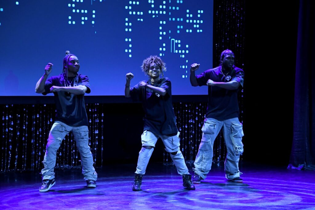 (L-R) Dushaunt "Fik-Shun" Stegall, and Comfort Fedoke, and Cyrus Spencer perform "Forever" by Stephen “tWitch” Boss - Photo by Alberto E. Rodriguez, Getty Images for Dance Hall of Fame