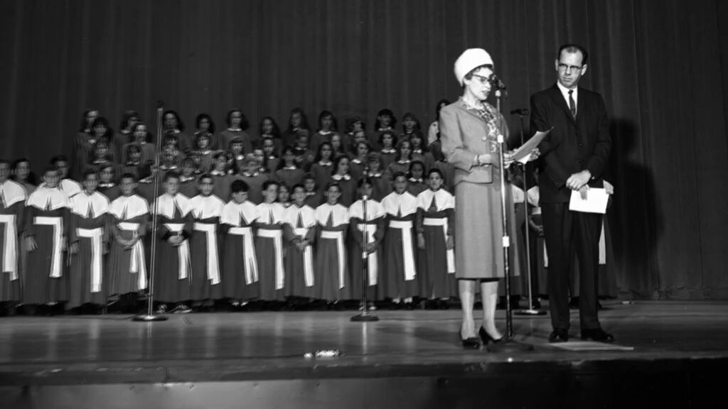 Kenneth Hahn onstage at early LA County Holiday Celebration - Photo courtesy of the Music Center.