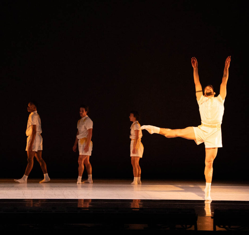 Joan Rodriguez (forward) and members of BODYTRAFFIC in Secret Goodbye, choreography by Trey McIntyre - Photos by Trey McIntyre.