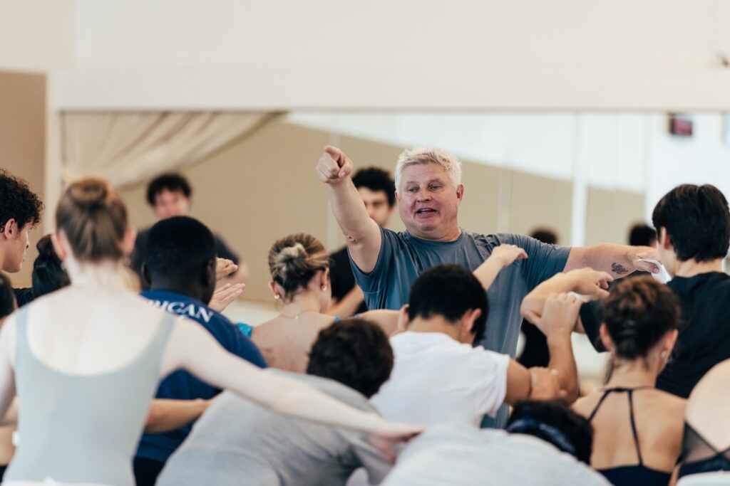Yuri Possokhov rehearsing San Francisco Ballet in his "Eugene Onegin" - Photo by Lindsey Rallo.
