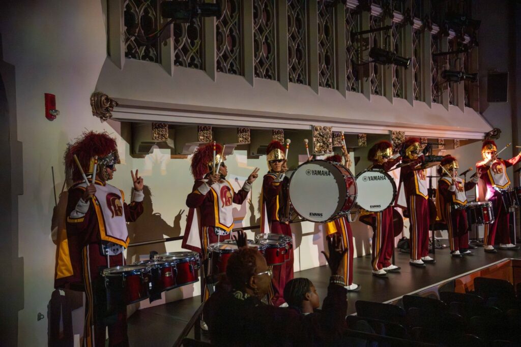 The Spirit of Troy marching band in "MAJOR" choreographed by Ogemdi Ude - Photo by Henry Kofman.