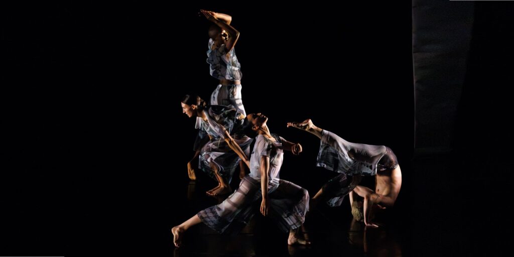 Dancing With Bob - Trisha Brown Dance Company - "Set And Reset" (1983) - Choreography by Trisha Brown - Performers: Catherine Kirk, Ashley Merker,Jennifer Payán, Spencer Weidie - Photo by Ben McKeown, courtesy of the American Dance Festival.