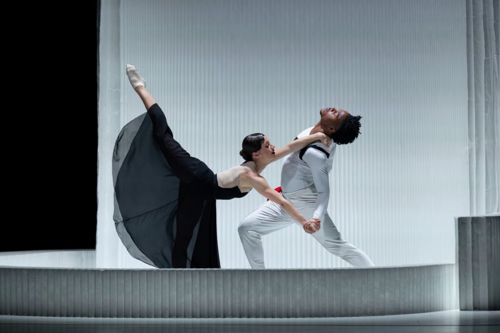 Ballet Hispánico New York Company Dancers Amanda Ostuni (left) and Amir J. Baldwin (right) in "CARMEN.maquia" - Photo by Luis Luque, Luque Photography.
