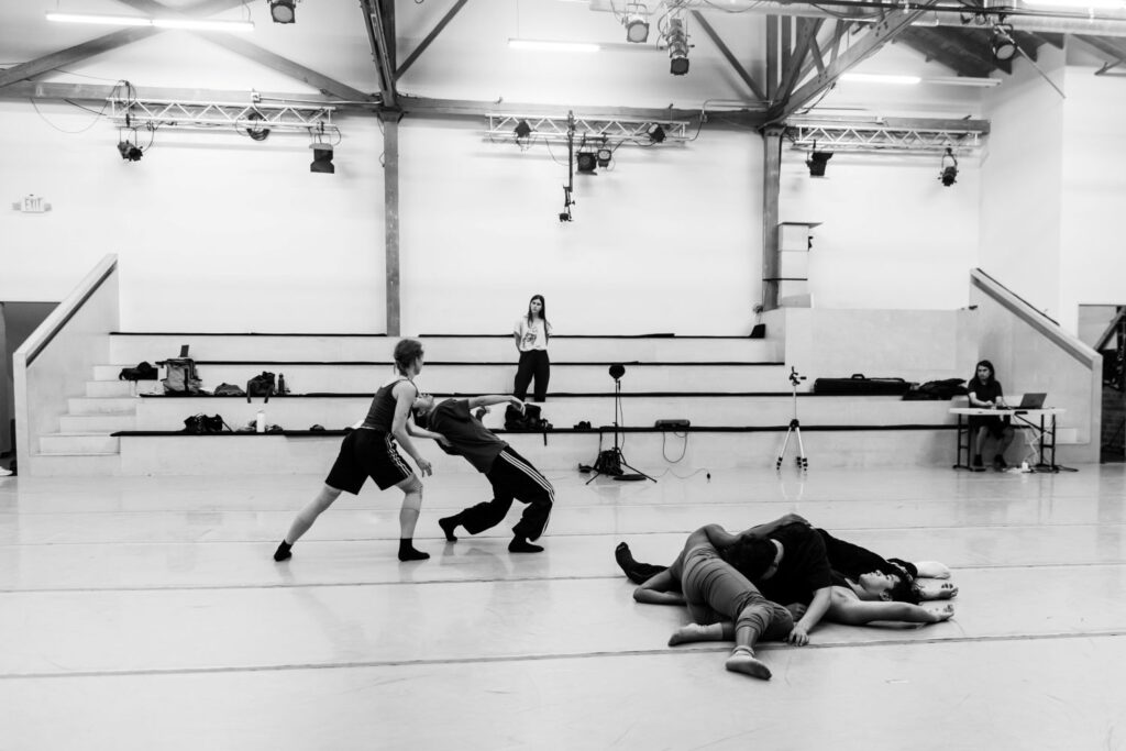 Megan Paradowski in rehearsal for her work "SIMULACRA" - LAUNCH: LA 2025 - Photo by Skye Schmidt Varga.