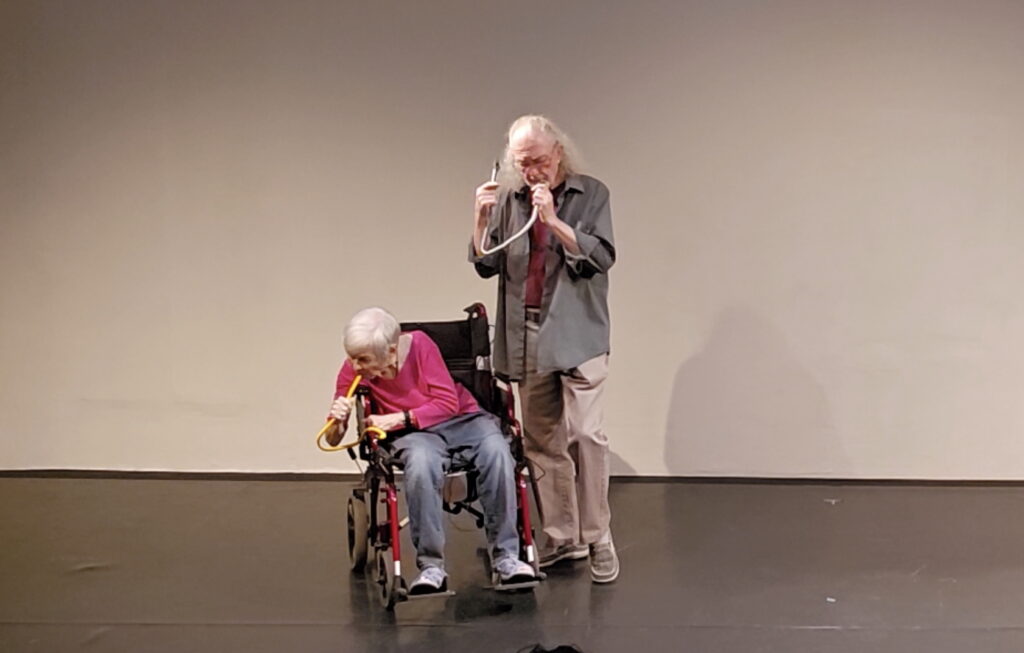 Simone and Terrence Luke Johnson in Molimo duet, Highways Performance Space, November 10, 2024. Photo by Sarah Swenson.