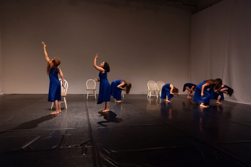 BrockusRED - Smith, Noriaanna Galindo-Ramirez, Hannah Rosenberg, Sofia Lizarraga, Amanda Nelski, Natalie Figueroa and Mallory Chen in Brockus' "Windows into Time" - Photo by Don Hannah.