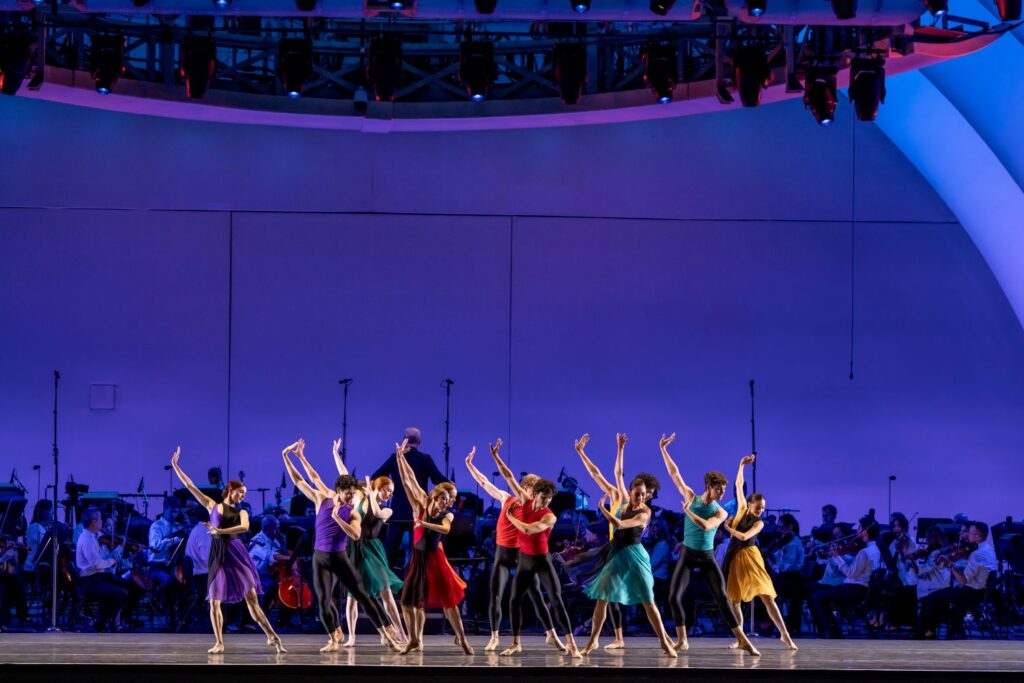 LA Ballet with the LA Phil - Full cast in Melissa Barak's "Kauyumari" - Photo by Cheryl Mann.