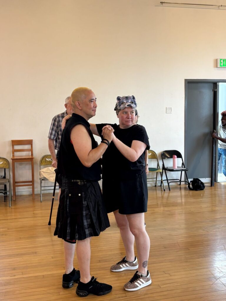 Dancing Through Parkinson's - Brian Tagomori (L) and partner in rehearsal - Photo by Camilla Machado.